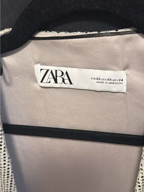 ZARA Silver Sequin Jacket with Pale Pink Lining